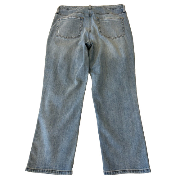 Talbots Womens Modern Ankle Jeans 12 Blue Distressed Side Stripe - Picture 2 of 9